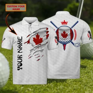 Canada Golfer - Personalized Name - 3D Polo Shirt