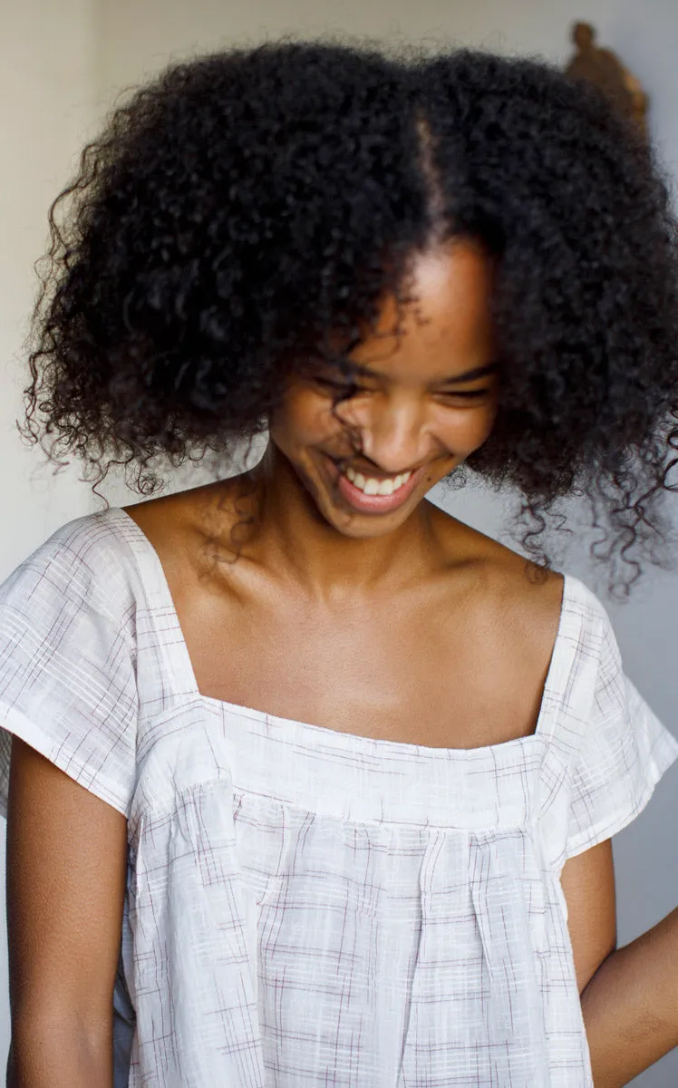 Casita Dress in Linen Grid