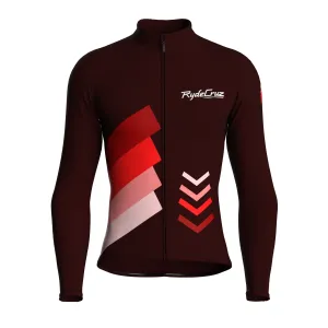 Celestial Grid | Dark Red Male Long Sleeves Jersey
