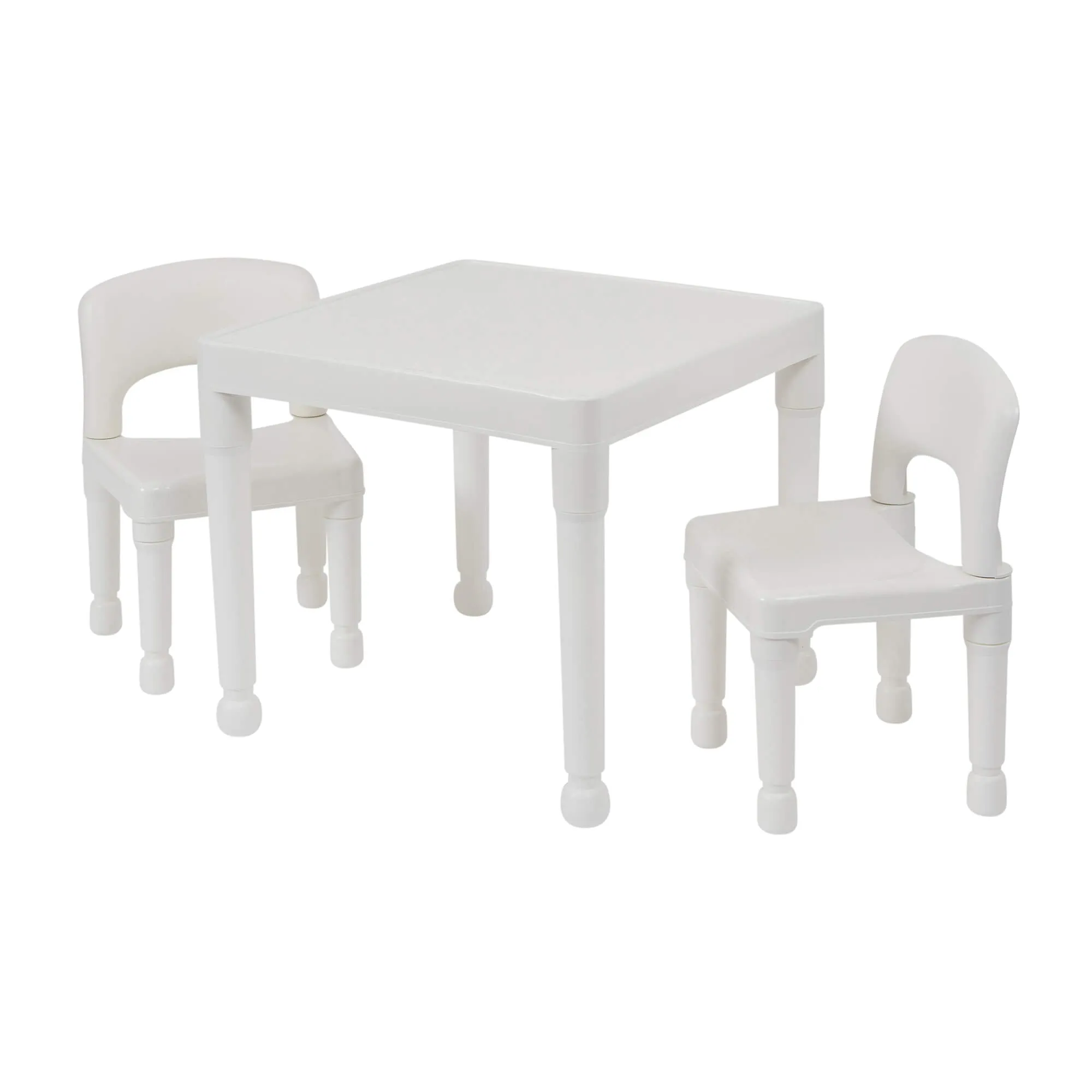 Children's White Indoor | Outdoor Plastic Table & 2 Chairs Set | 2 years 