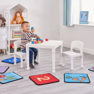 Children's White Indoor | Outdoor Plastic Table & 2 Chairs Set | 2 years 