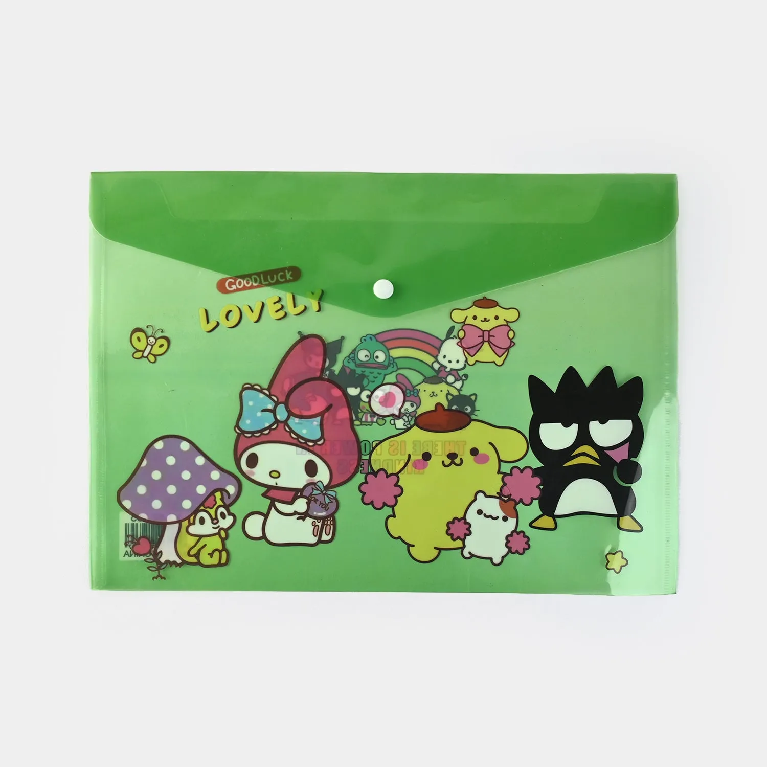 Clear Bag Button File Plastic Folder