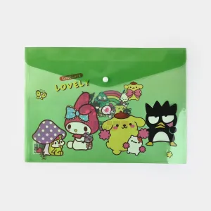 Clear Bag Button File Plastic Folder