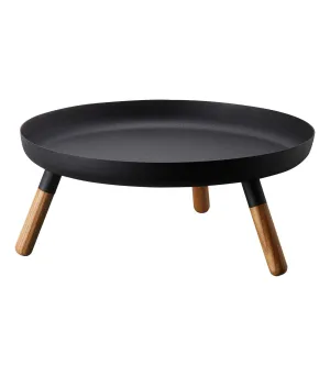 Countertop Pedestal Tray - Steel   Wood: Black