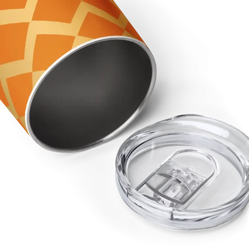Cozy Sunset Wine Tumbler with Orange Zigzag Pattern