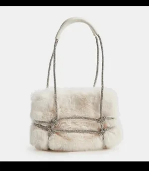 Cream Faux Fur Roped