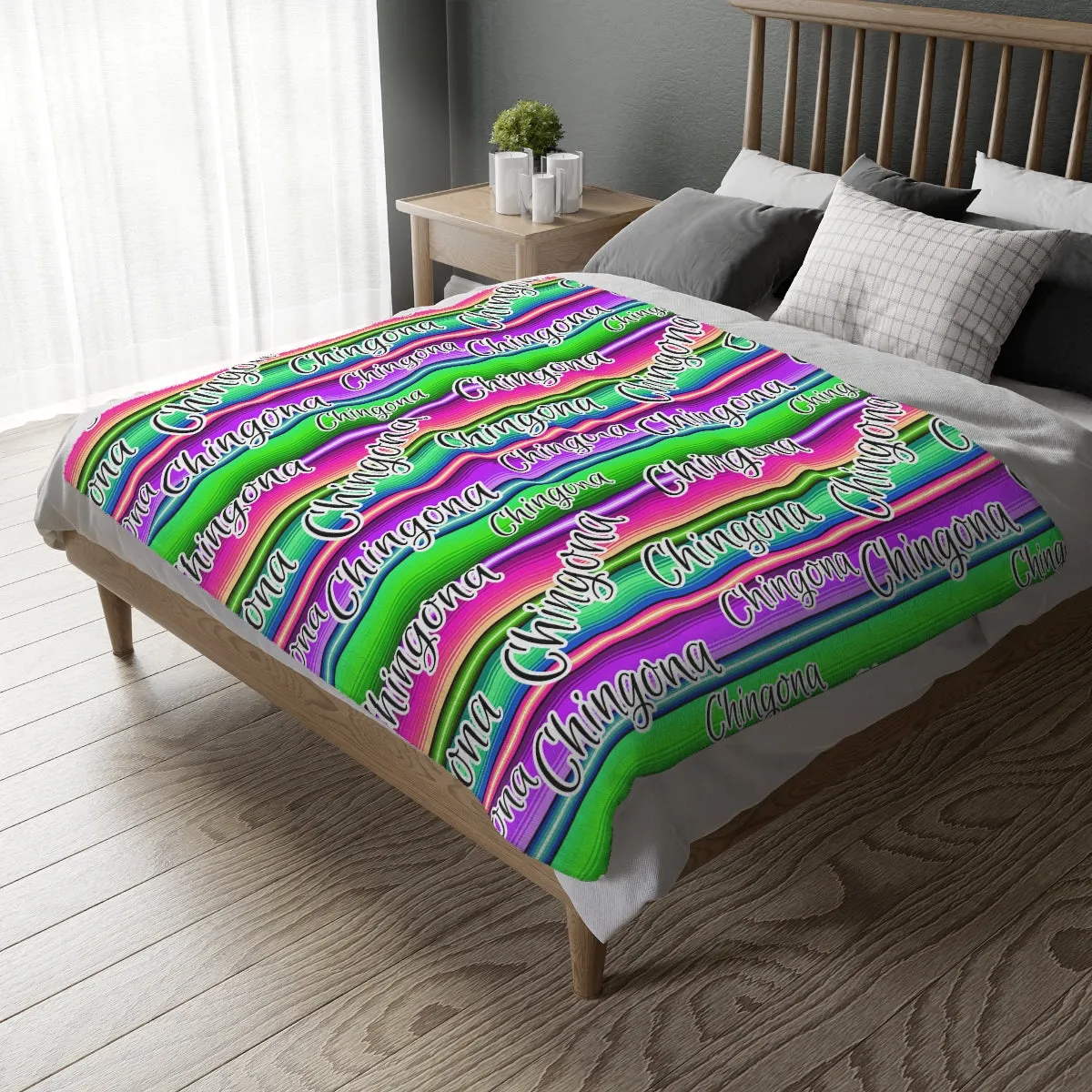 Cuddle a chingona - Velveteen Minky Blanket (Two-sided print)