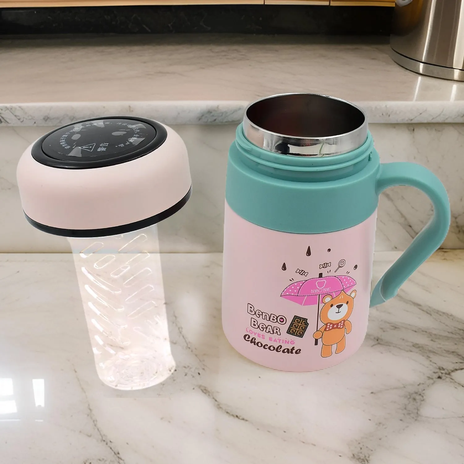 CuteSip: Smart LED Vacuum Bottle (600ml) – Cute Bear Design, Temperature Display & Gift-Ready Packaging