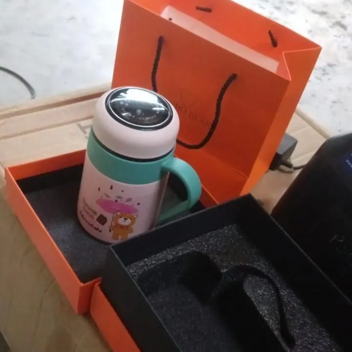 CuteSip: Smart LED Vacuum Bottle (600ml) – Cute Bear Design, Temperature Display & Gift-Ready Packaging