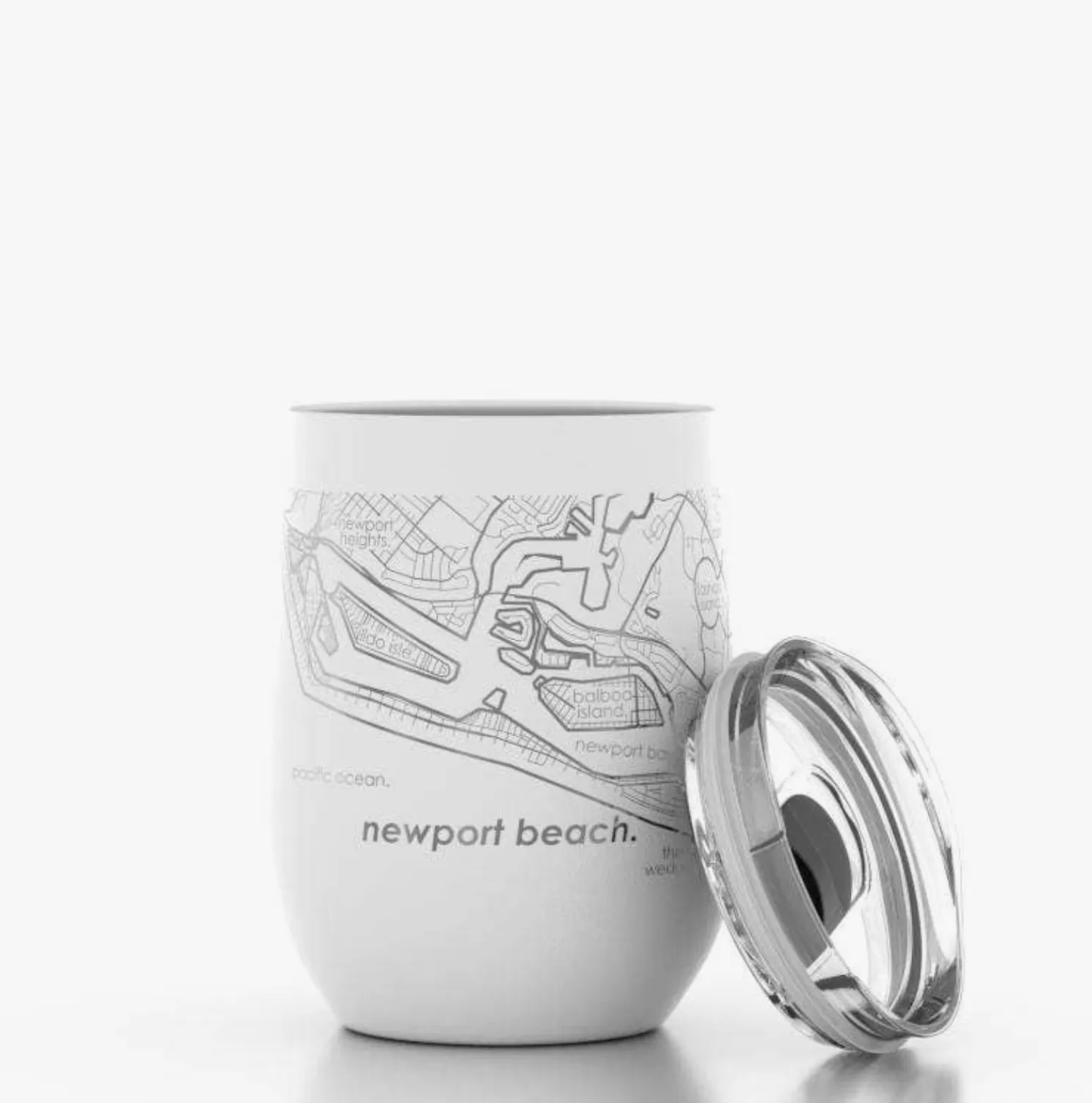 D Newport Beach CA Map 12 oz. Insulated Wine Tumbler