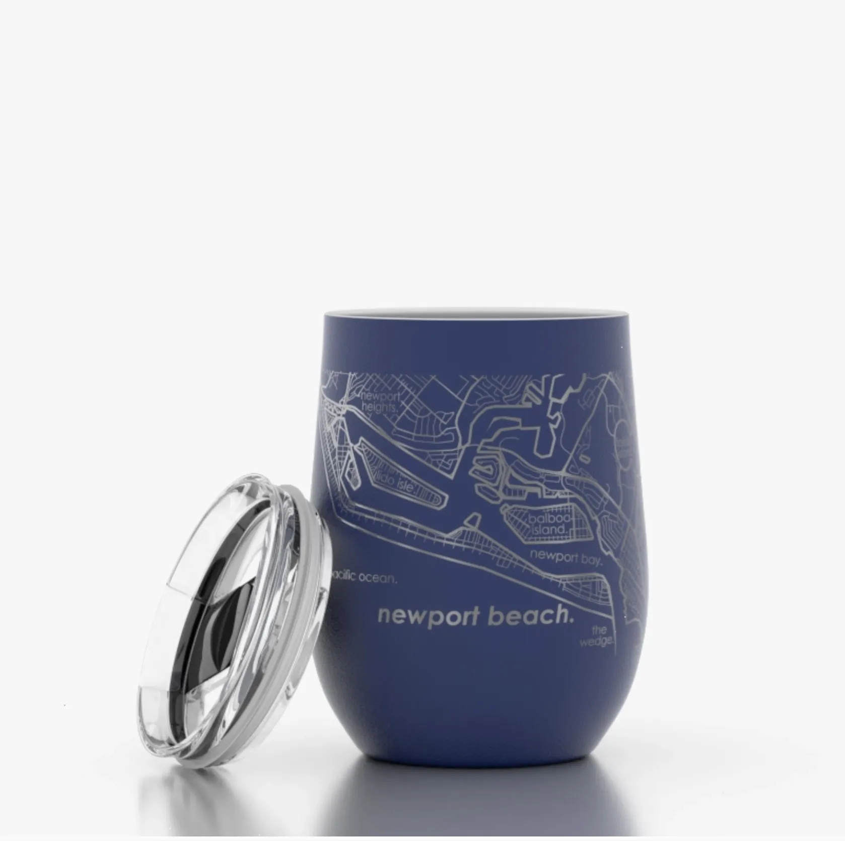D Newport Beach CA Map 12 oz. Insulated Wine Tumbler