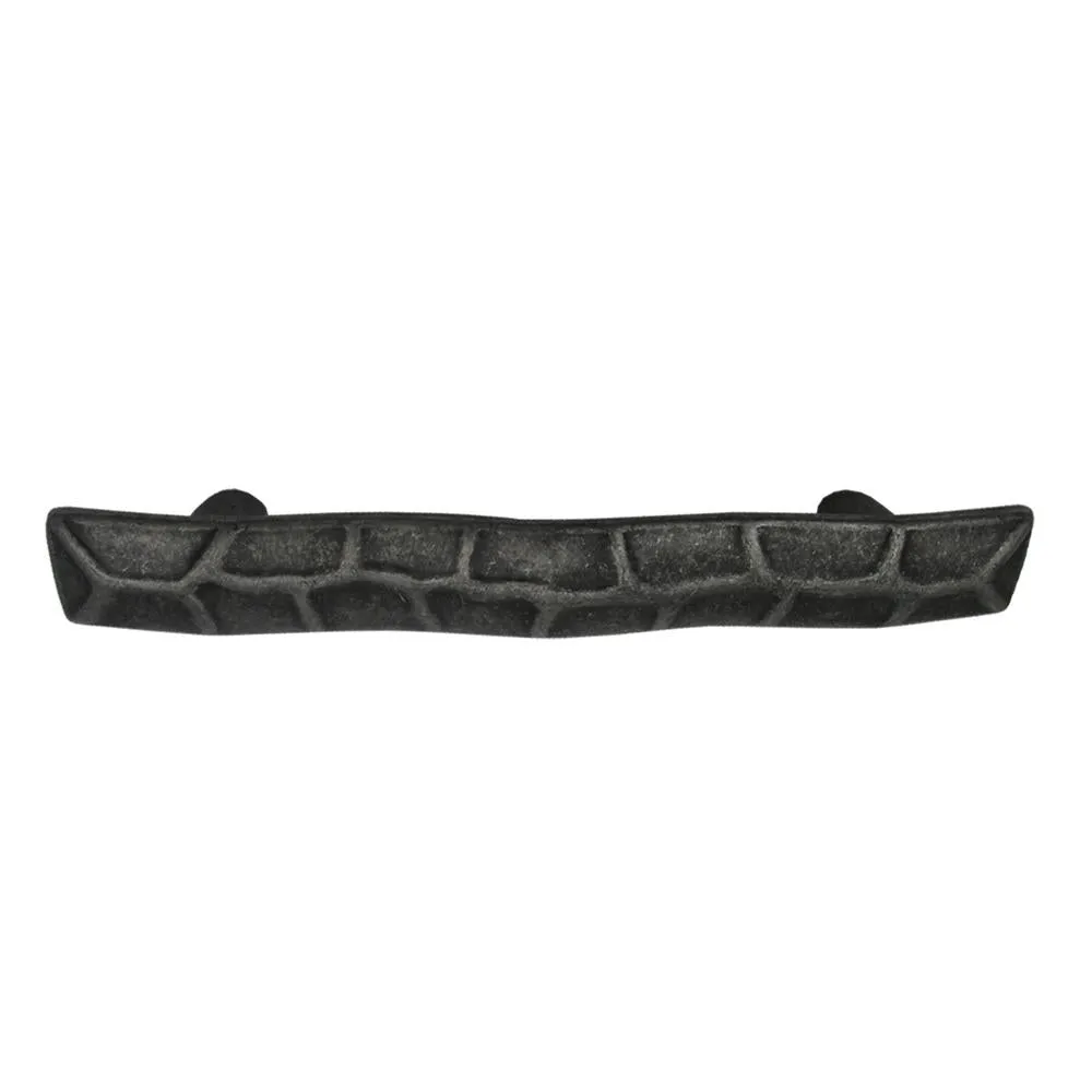 Decorative patterned pull handle made of solid brass.
