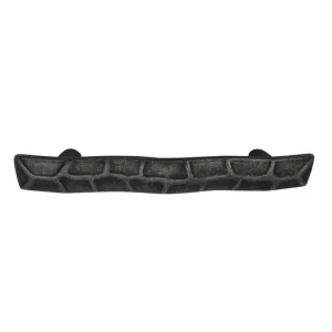 Decorative patterned pull handle made of solid brass.