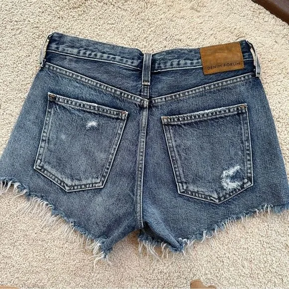 Denim Forum Aritzia the ex boyfriend denim short medium wash