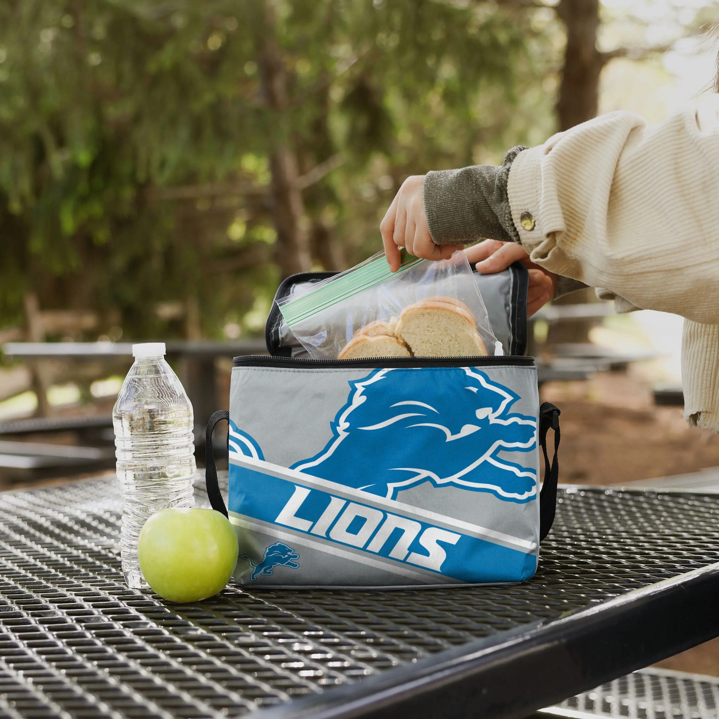 Detroit Lions Big Logo Stripe 6 Pack Cooler