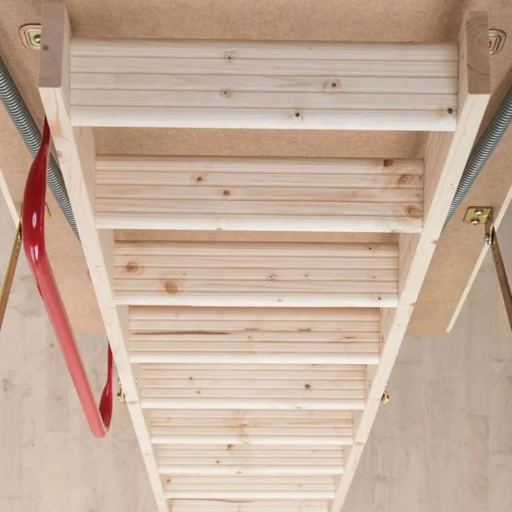 DJM Deluxe 3-Section Timber Loft Ladder with Insulated Hatch