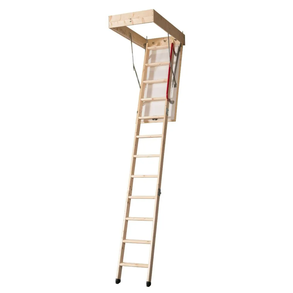 DJM Deluxe 3-Section Timber Loft Ladder with Insulated Hatch