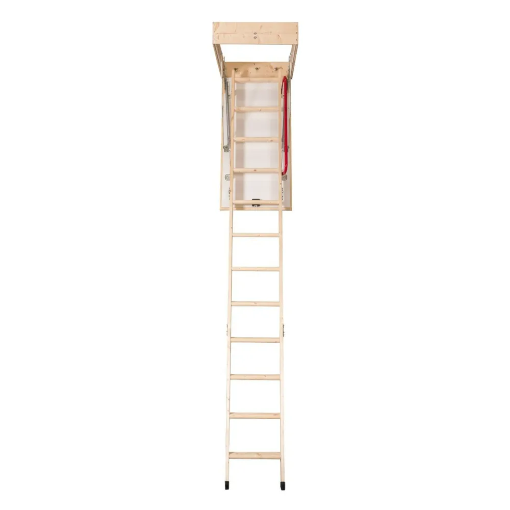 DJM Deluxe 3-Section Timber Loft Ladder with Insulated Hatch