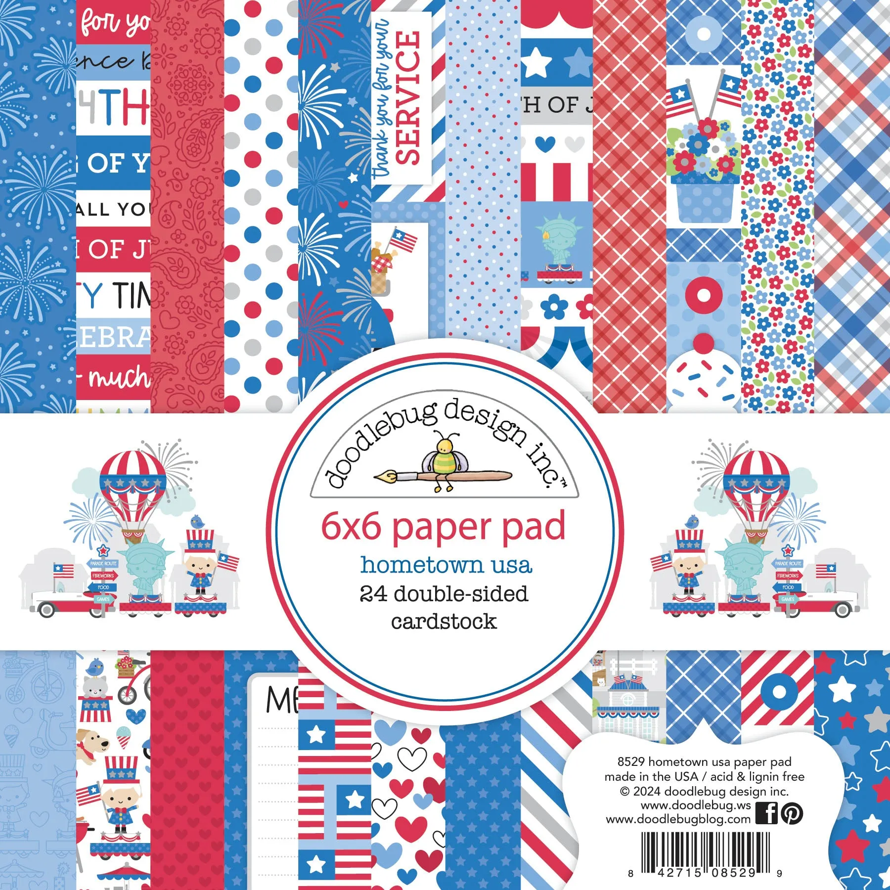 Doodlebug - Hometown USA Collection - 6x6 Paper Pad / 8529