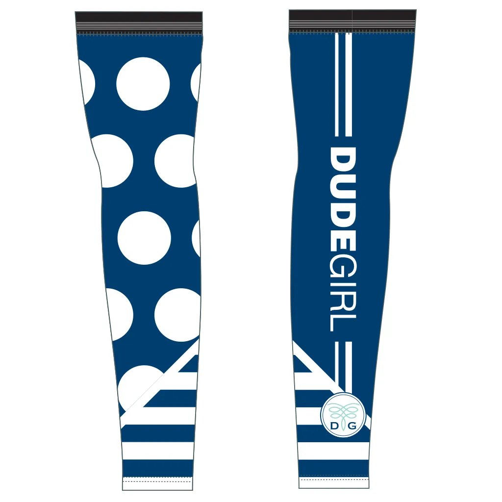 Dots/Stripes Cycling Arm Warmers - Marine (navy)