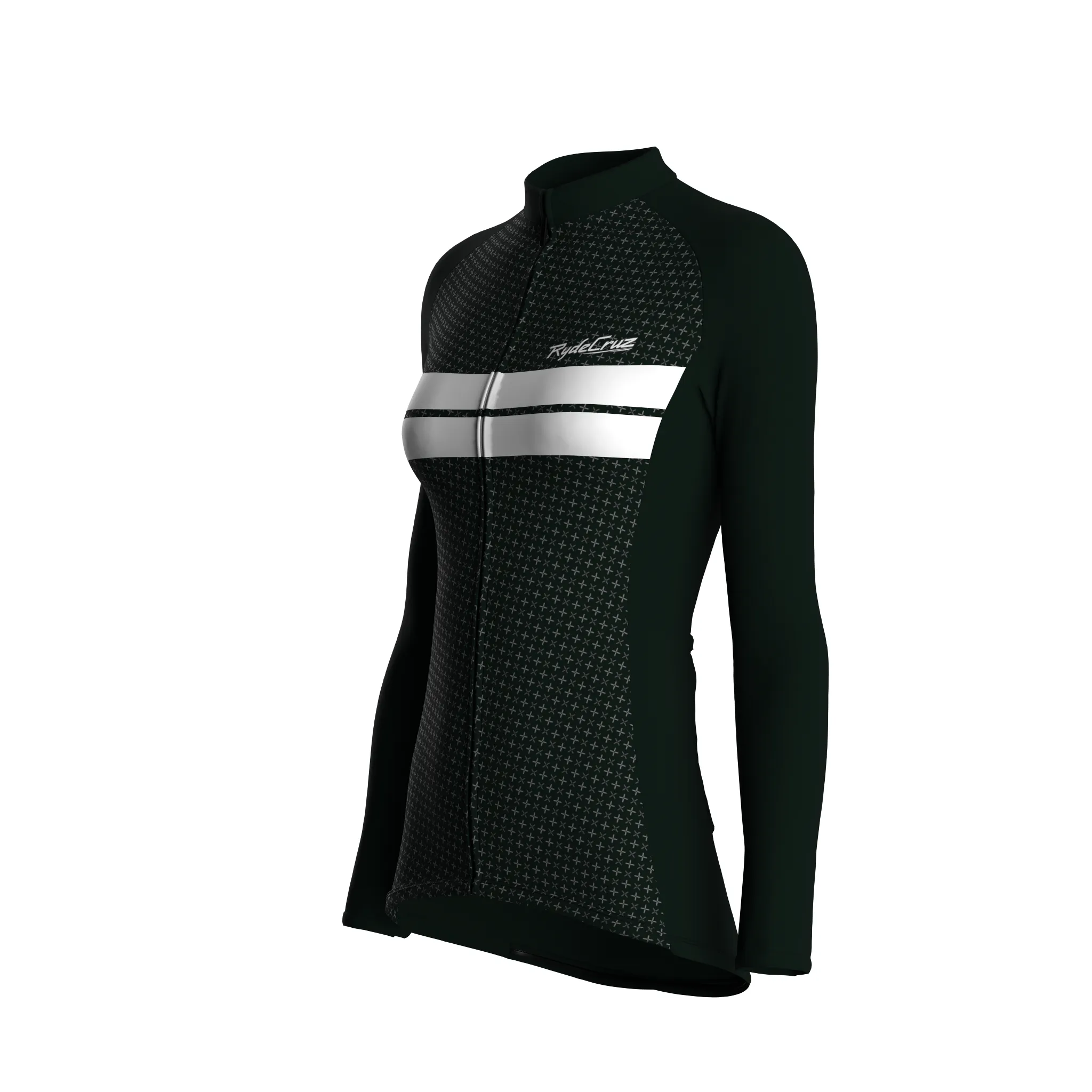 Dual Stripe Dynamics | Dark Green Female Long Sleeves Jersey