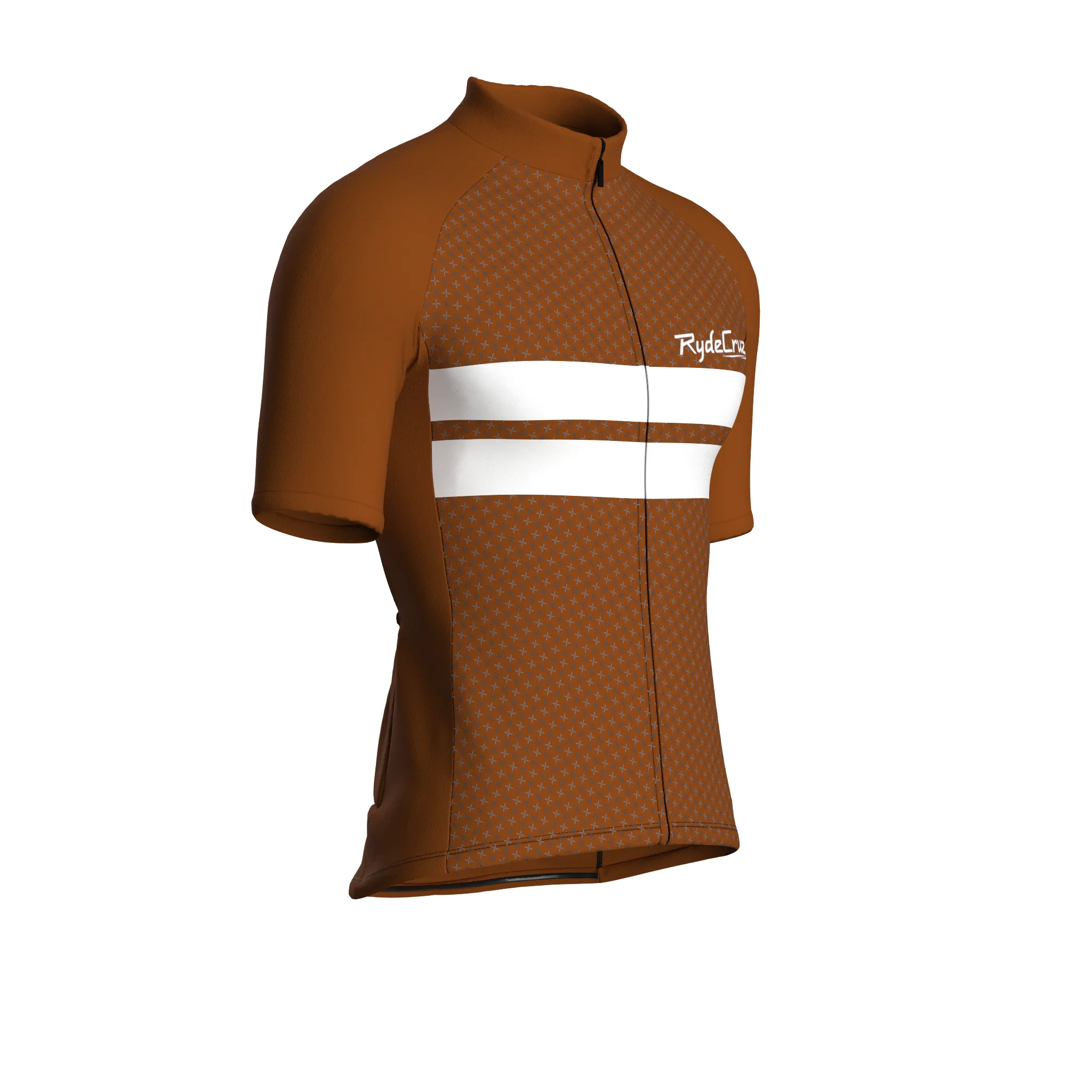 Dual Stripe Dynamics | Earth Brown Male Short Sleeves Jersey