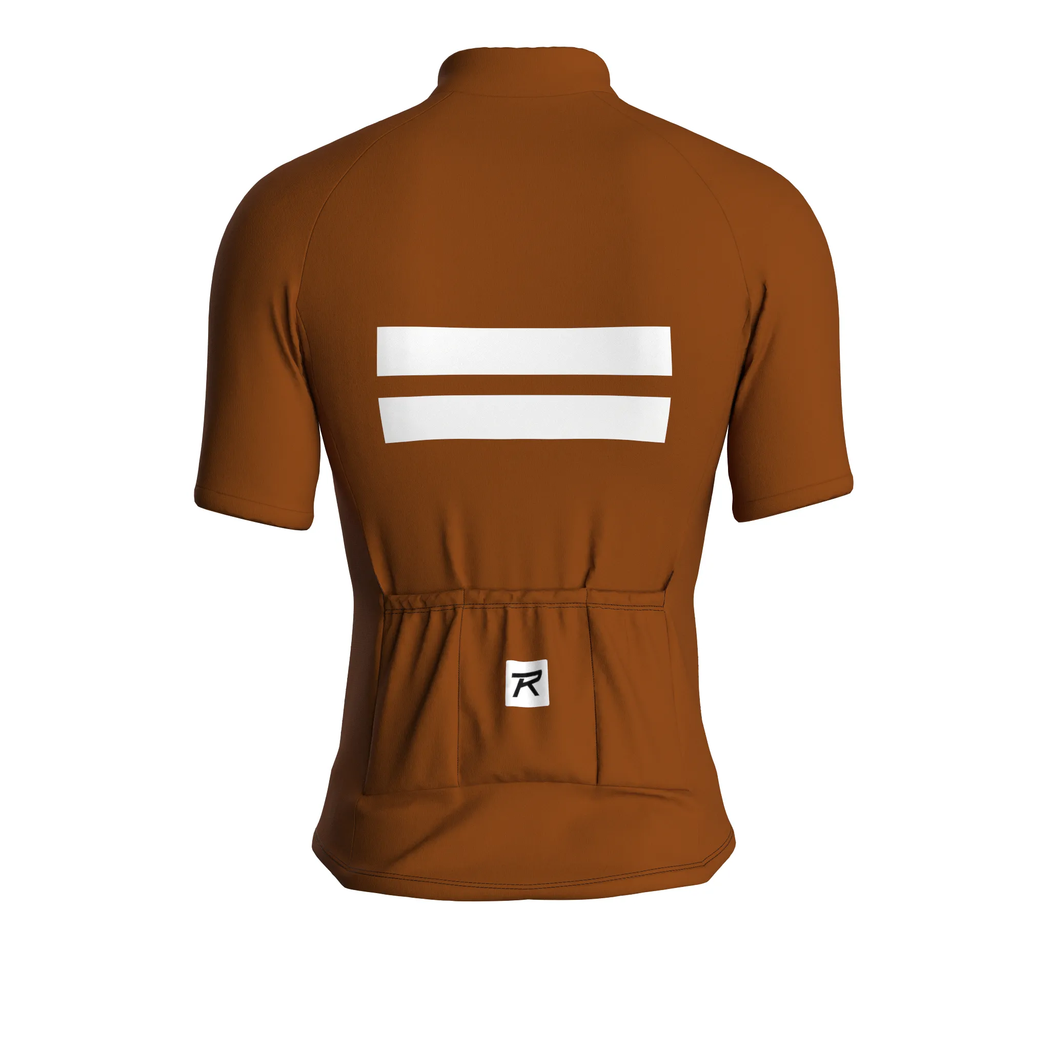 Dual Stripe Dynamics | Earth Brown Male Short Sleeves Jersey