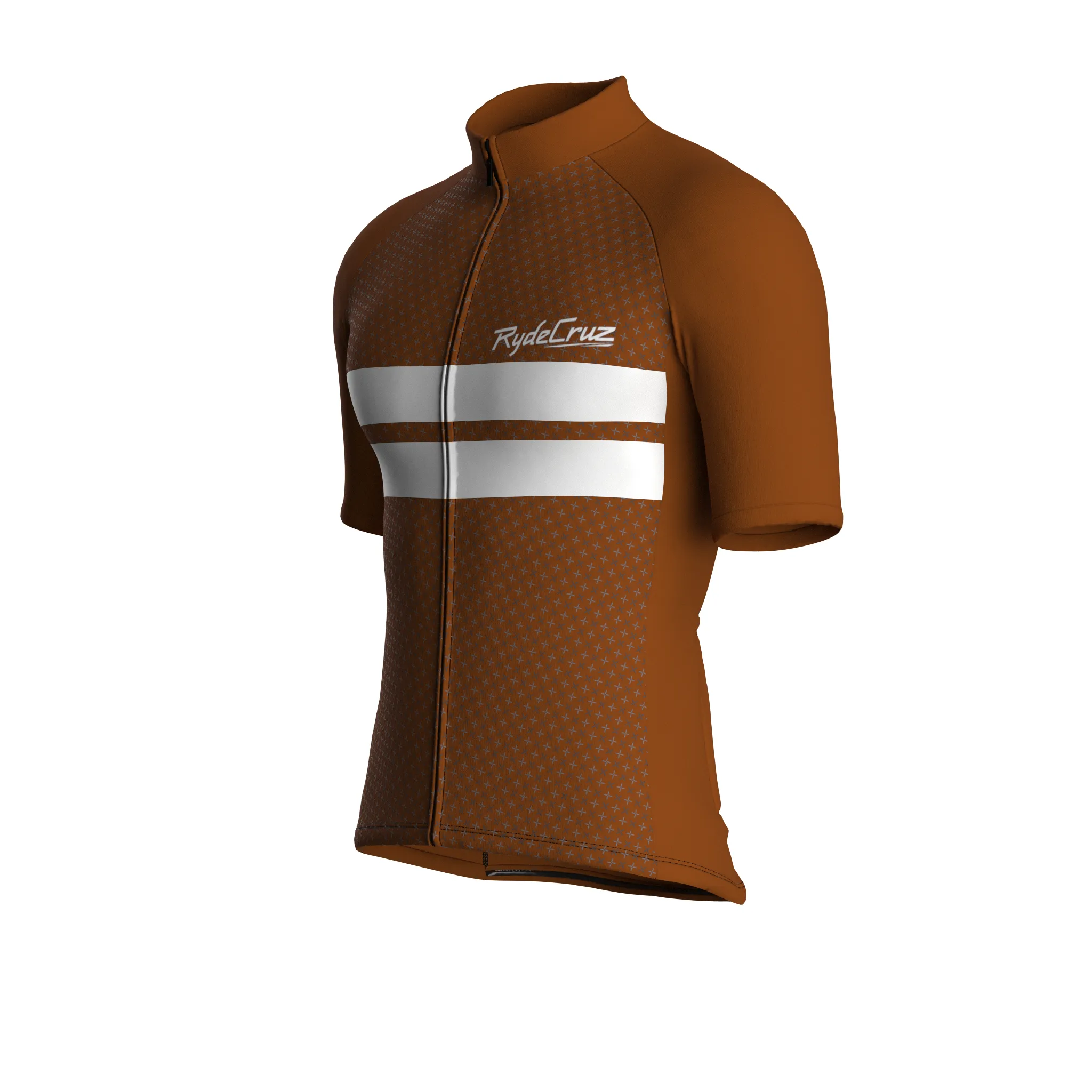 Dual Stripe Dynamics | Earth Brown Male Short Sleeves Jersey