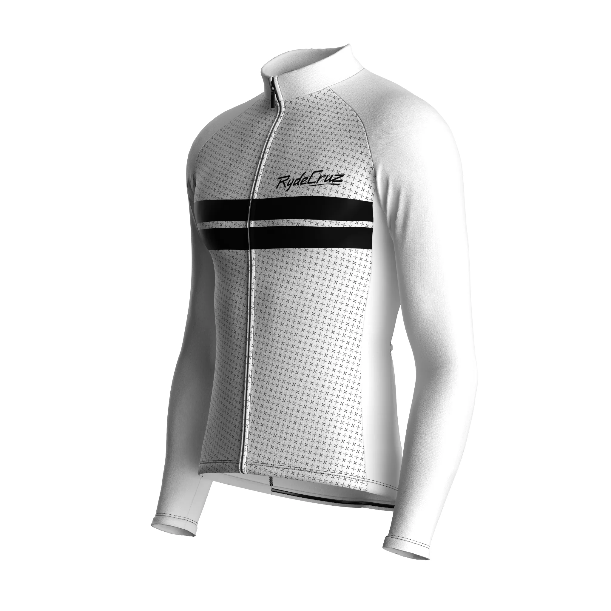 Dual Stripe Dynamics | White Male Long Sleeves Jersey