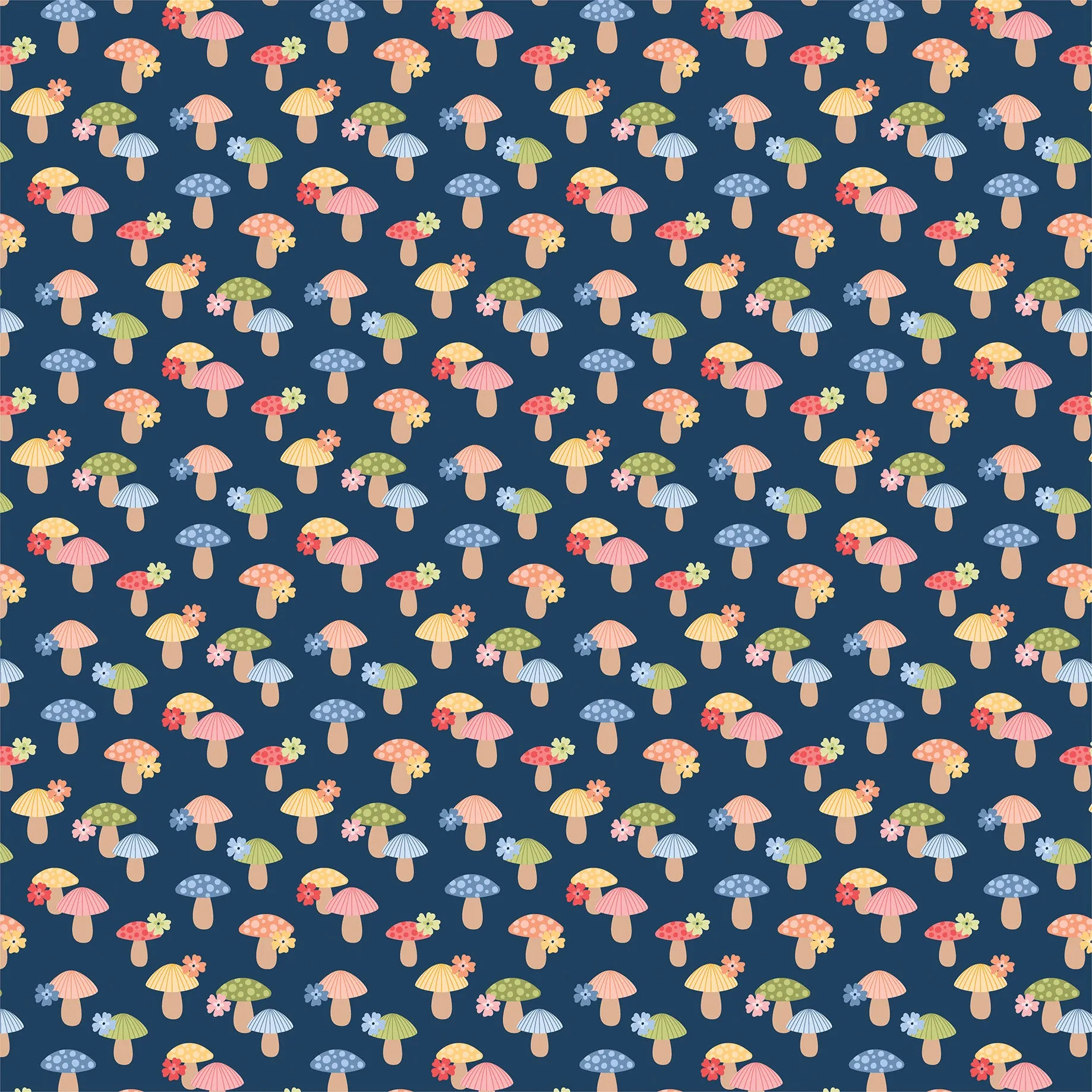 Echo Park - Blossoms and Bees - 12x12 Single Sheet - Lovely Mushrooms
