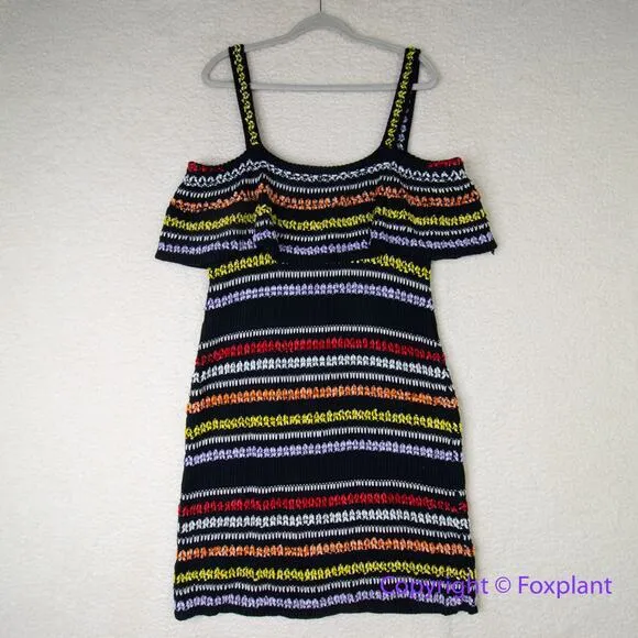Eloquii crochet‎ knit sweater dress colorful patterned plus size 18/20