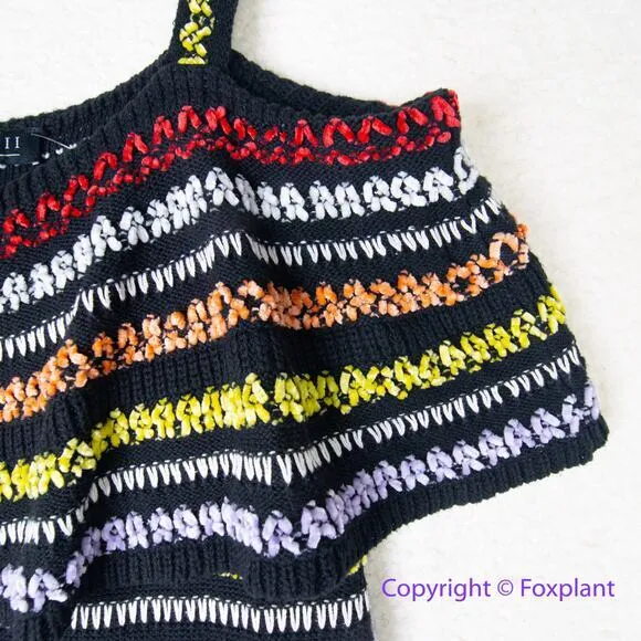 Eloquii crochet‎ knit sweater dress colorful patterned plus size 18/20