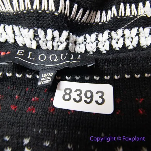 Eloquii crochet‎ knit sweater dress colorful patterned plus size 18/20