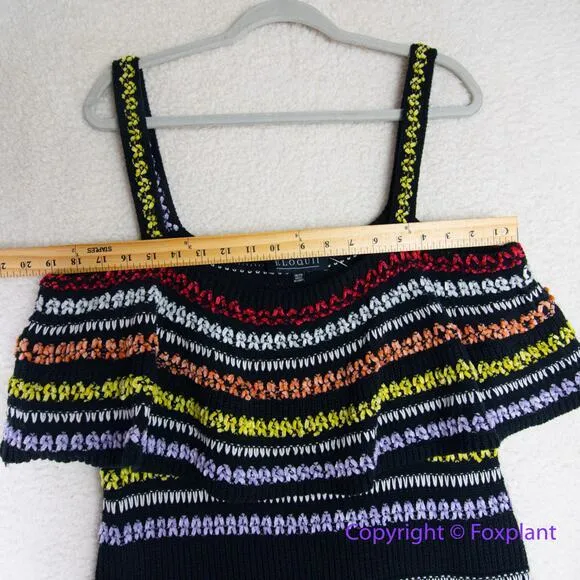 Eloquii crochet‎ knit sweater dress colorful patterned plus size 18/20