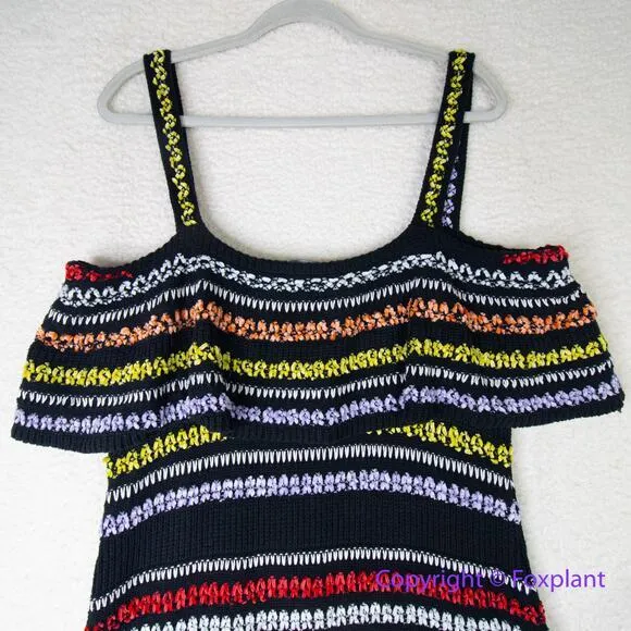 Eloquii crochet‎ knit sweater dress colorful patterned plus size 18/20