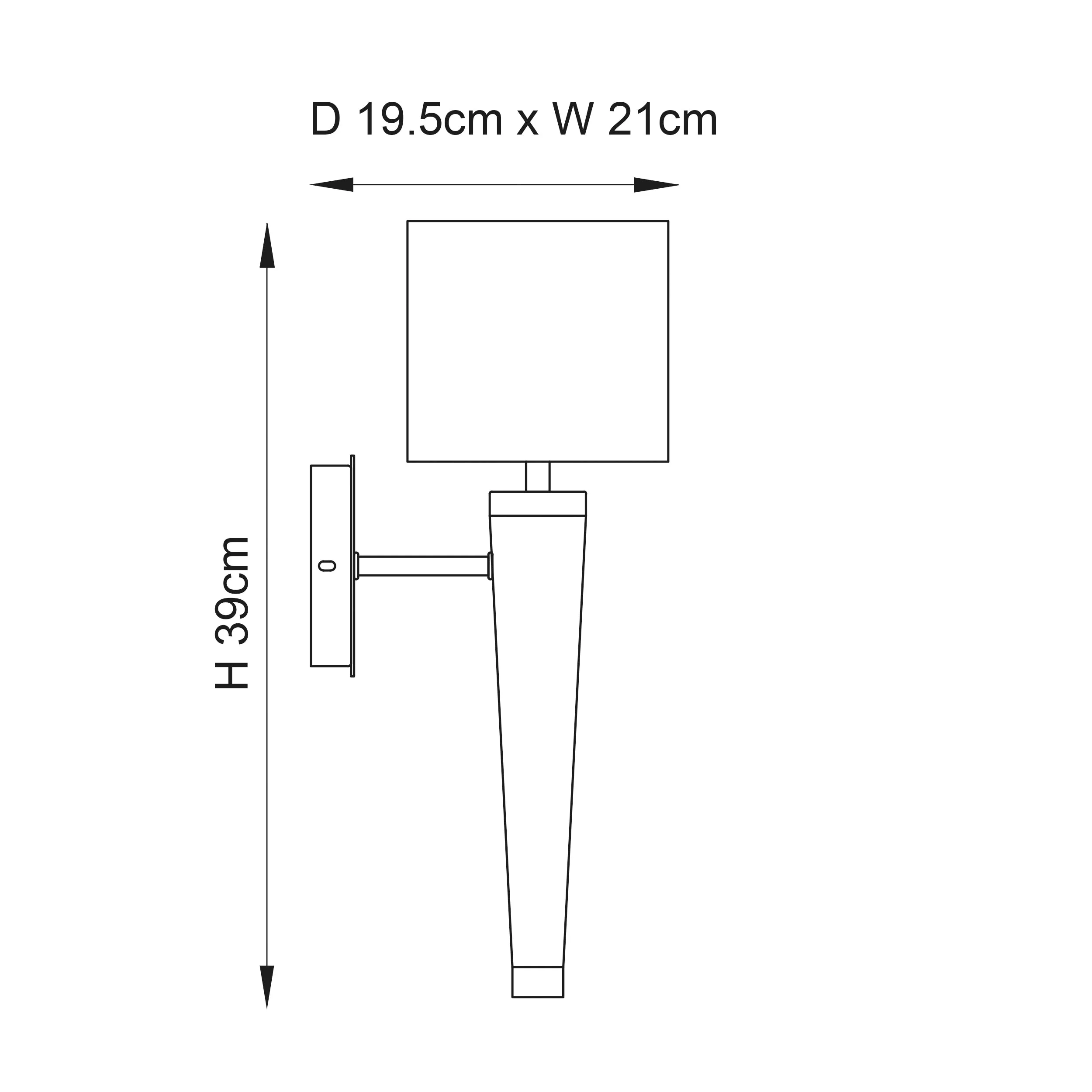 Endon CORVINA-1WB Corvina 1lt Wall Dark wood, bright nickel plate & mink fabric 40W E14 golf (Required)