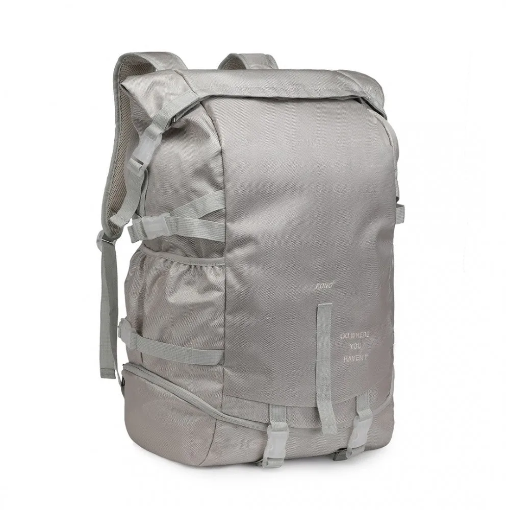 Eq2302 - Kono Large Capacity Basketball Sports Fitness Backpack - Grey