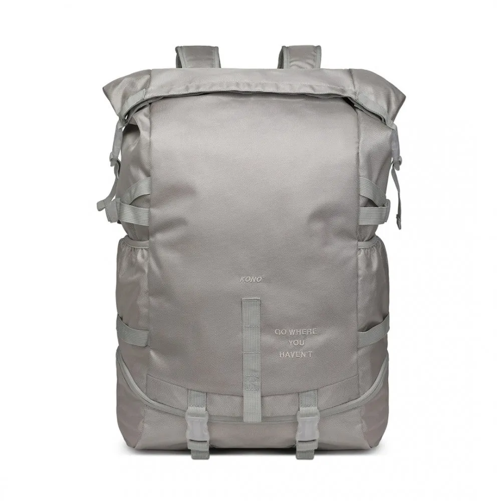 Eq2302 - Kono Large Capacity Basketball Sports Fitness Backpack - Grey