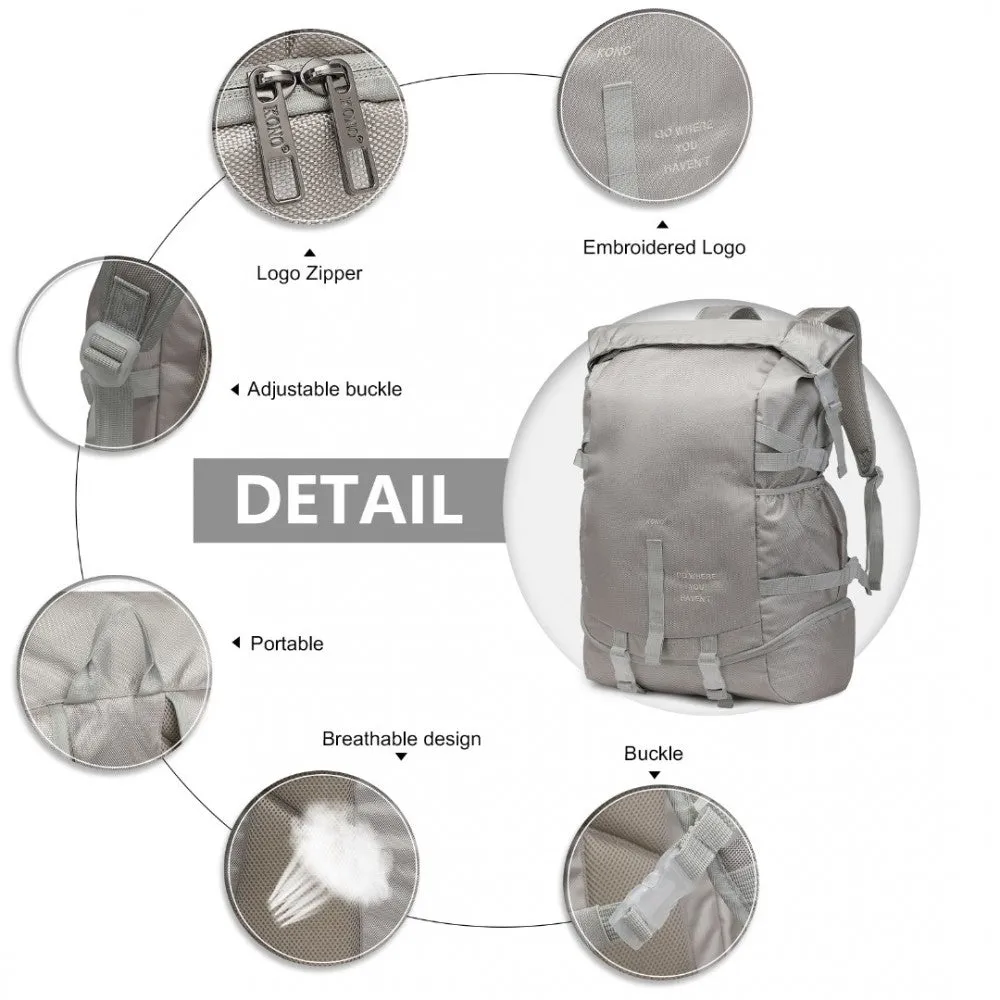 Eq2302 - Kono Large Capacity Basketball Sports Fitness Backpack - Grey
