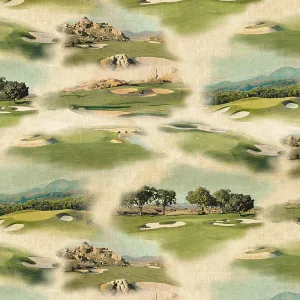 Fore! by Clothworks GOLFING TOILE/KHAKI