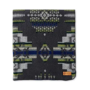 Forest Green and Blue Tribal Print Throw Blanket