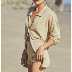 FREE PEOPLE ZUMA SWEATER SET OATMEAL XS