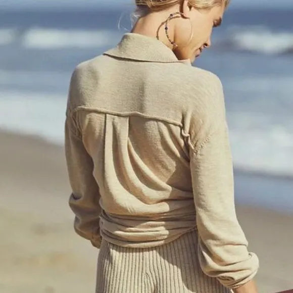FREE PEOPLE ZUMA SWEATER SET OATMEAL XS