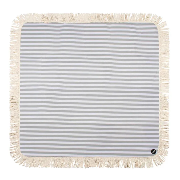 Fringed Picnic Rug Sage Stripe