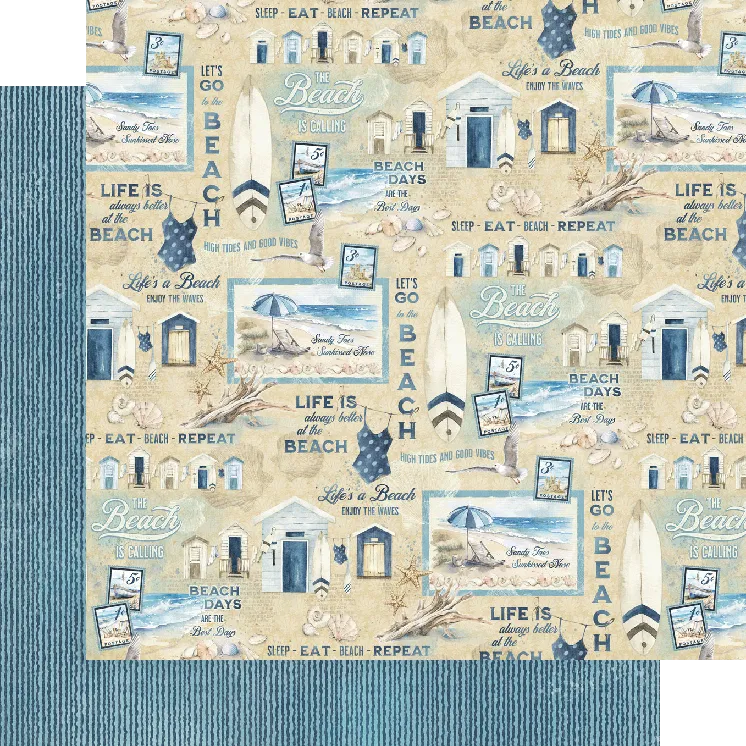 G45 - The Beach Is Calling - 12x12 Single Sheet / Sand Toes and Sunkissed Nose