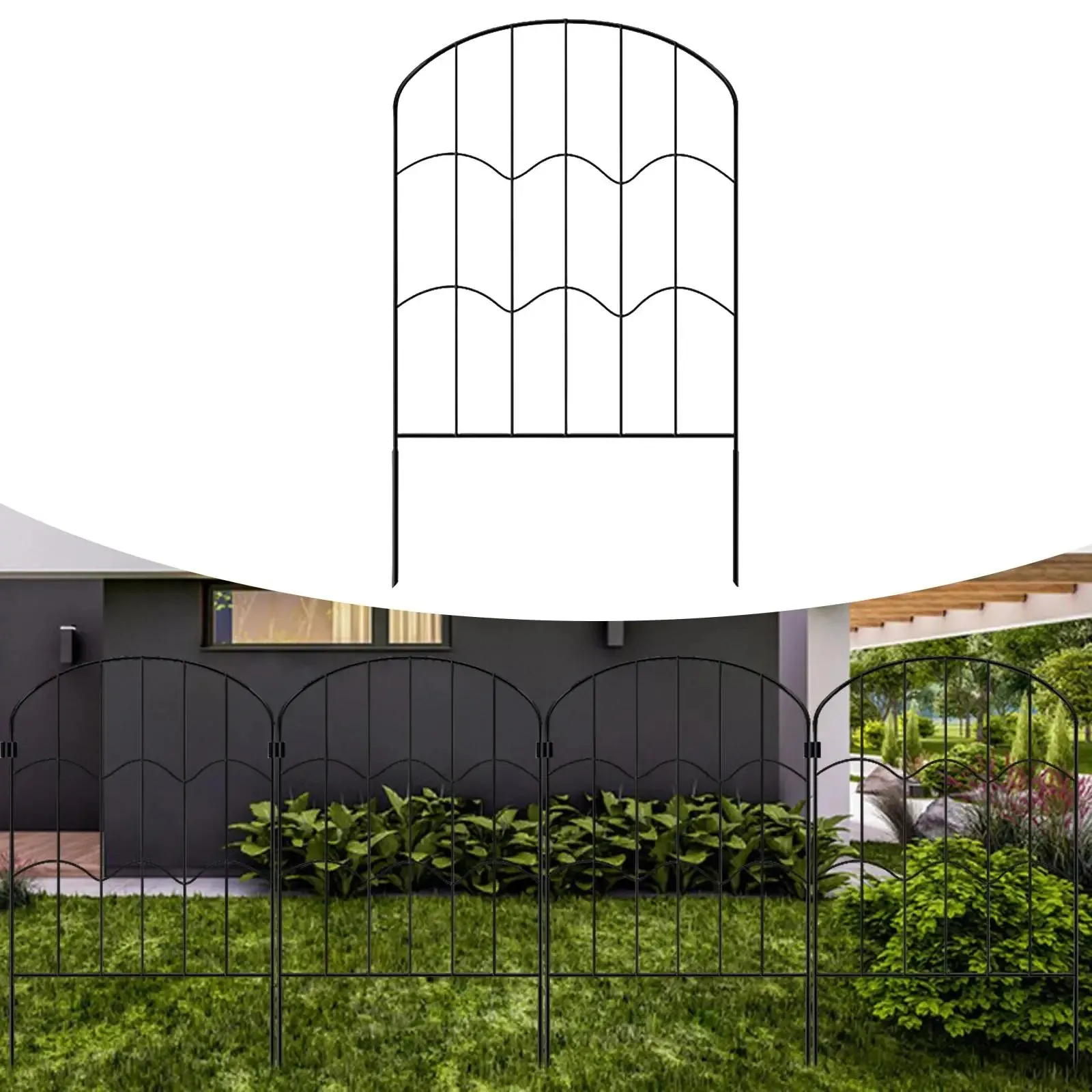 Garden Fence Panel Picket Landscape Tall Metal Border Edging Animal Barrier for Outdoor Privacy Backyard Restaurant Outside