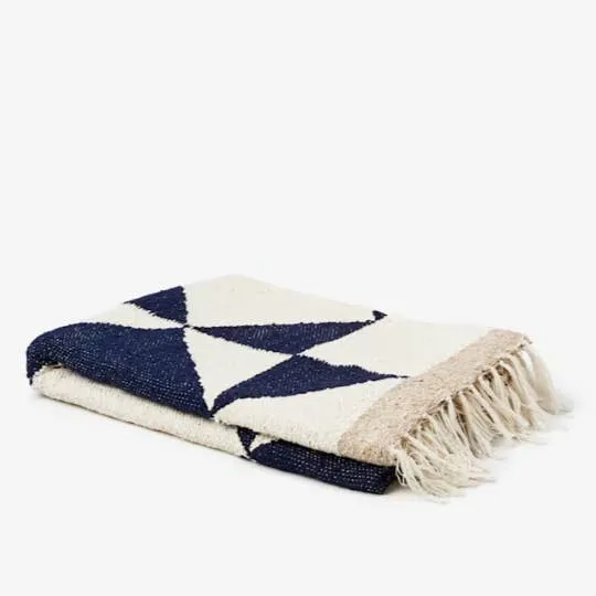 GEO SUN PATTERN COTTON BLEND THROW BLANKET