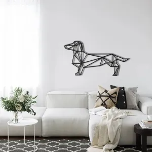 Geometric Dachshund Metal Wall Art