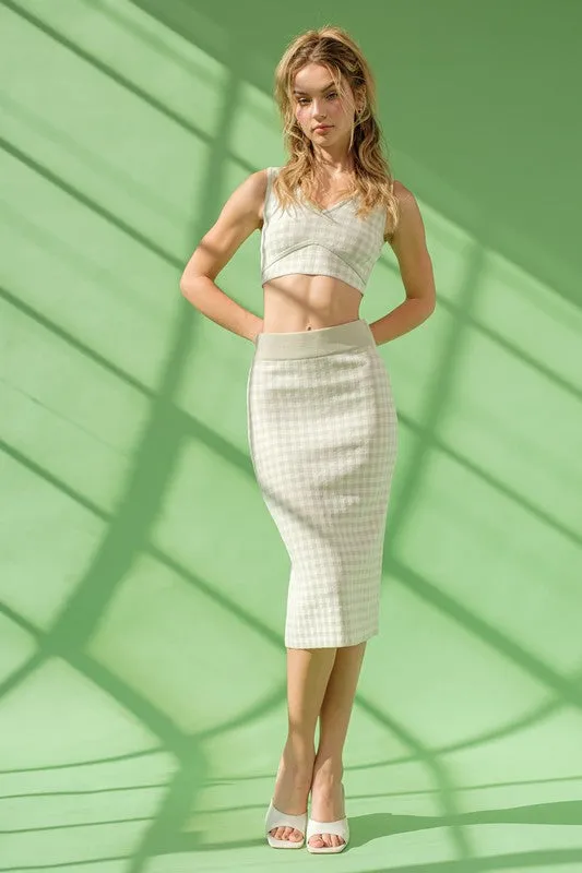 Gingham Skirt Set