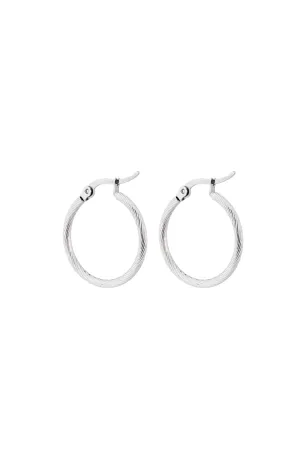 GLAM Silver Patterned Hoop